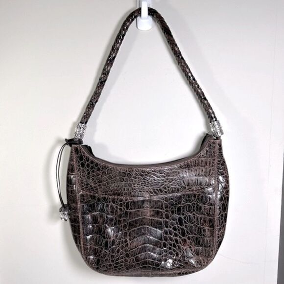 Brighton Brown Croc Leather Purse - Picture 1 of 9